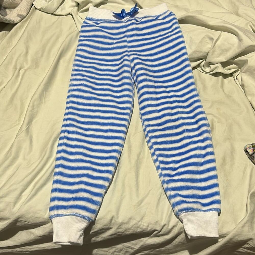 Members mark 6/6x jogger blue white stripe loungewear pj bottom pull on like new